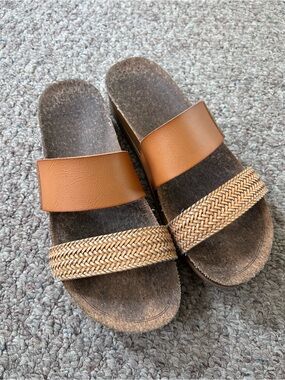 Reef Women’s Brown Double-Strap Slide Sandals